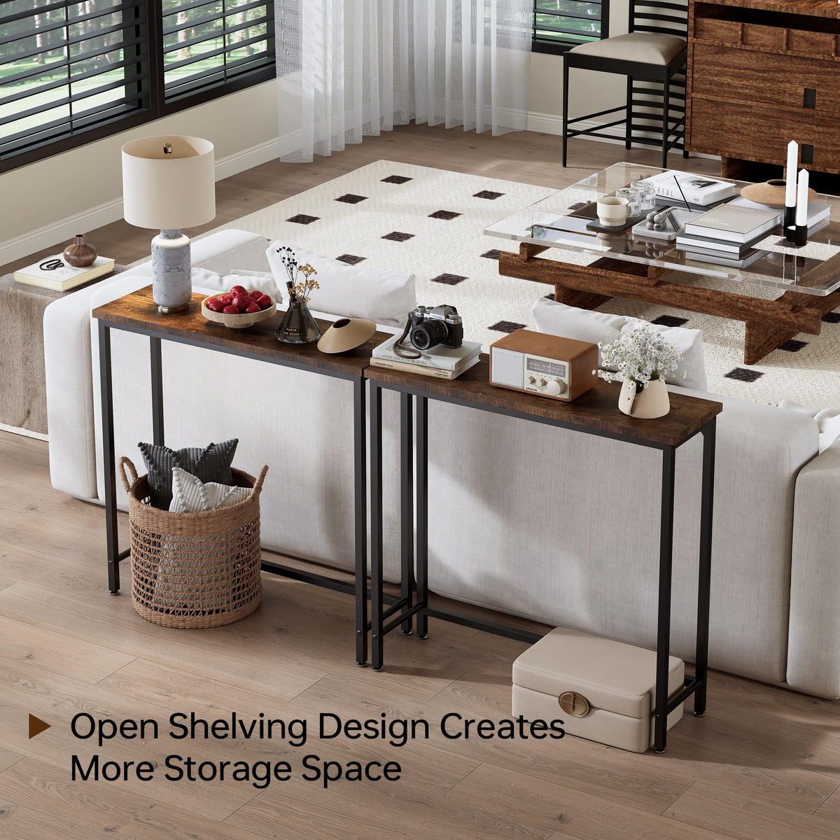 Brown Narrow Console Table P666675