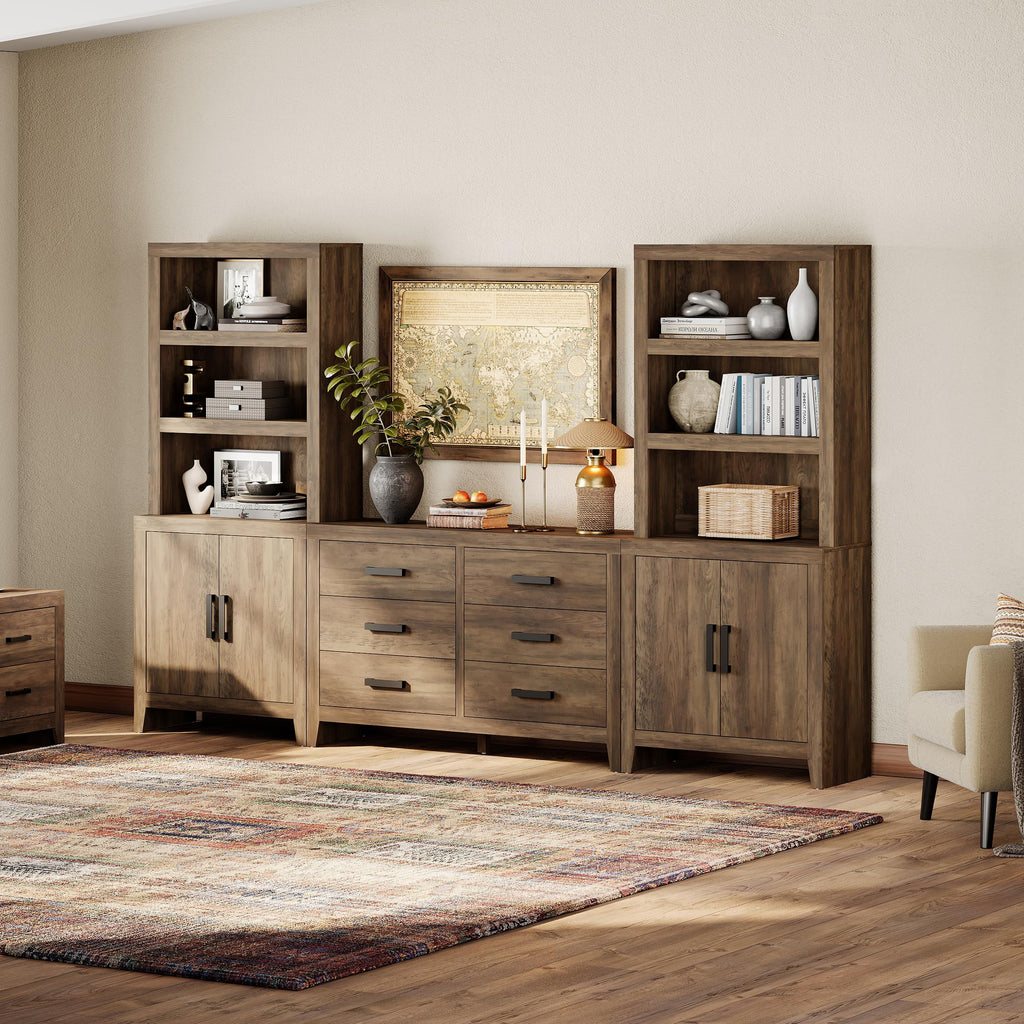 4-Piece Modular Entertainment Center with Bookshelves M539724